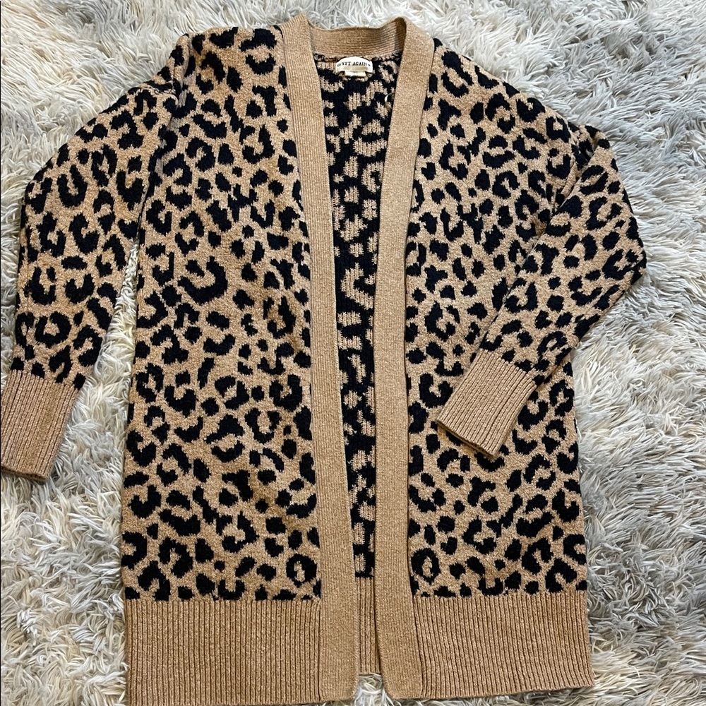 Chic Leopard Print Cardigan Sweater